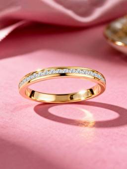 Ornate Jewels - 10K Yellow Gold 0.30 Carat Lab Grown Diamond Band Wedding Ring for Women
