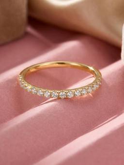 Ornate Jewels - 14K Yellow Gold 0.32 Carat Lab Grown Diamond Band Wedding Ring for Women
