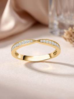 Ornate Jewels - 14K Yellow Gold 0.32 Carat Lab Grown Diamond Band Wedding Ring for Women