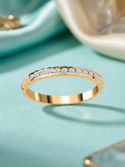 Ornate Jewels - 14K Yellow Gold 0.20 Carat Lab Grown Diamond Band Wedding Ring for Women