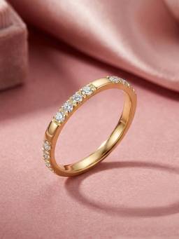 Ornate Jewels - 14K Yellow Gold 0.35 Carat Lab Grown Diamond Band Wedding Ring for Women