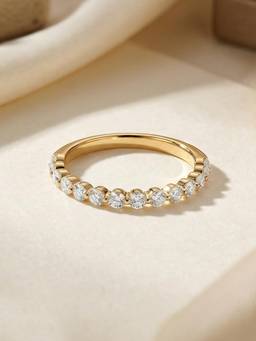 Ornate Jewels - 10K Yellow Gold 0.50 Carat Lab Grown Diamond Band Wedding Ring for Women