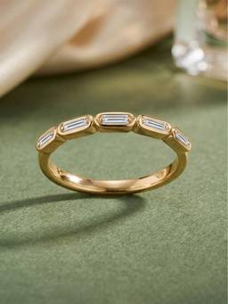 Ornate Jewels - 10K Yellow Gold 0.30 Carat Baguette Lab Grown Diamond Band Ring for Women