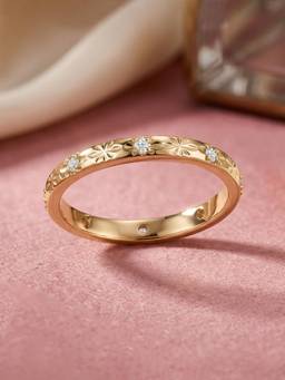 Ornate Jewels - 10K Yellow Gold 0.15 Carat Lab Grown Diamond Band Wedding Ring for Women