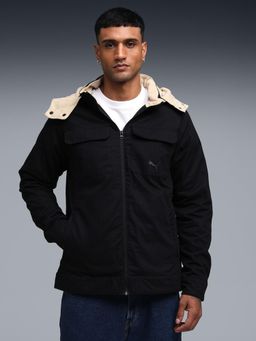 Puma - Essentials Mens Hooded Twill Parka Hoodie - Black