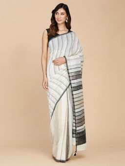 Fabindia - Natural Cotton Hand Block Printed Saree