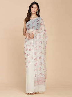 Fabindia - Natural Viscose Floral Printed Saree