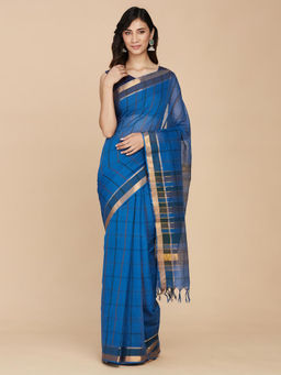 Fabindia - Indigo Cotton Woven Saree