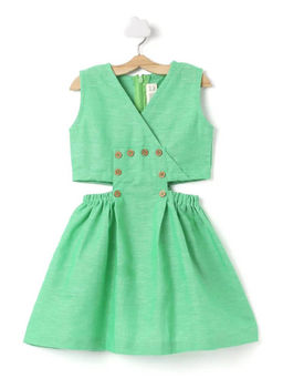 PICCOLO - Sleeveless Side Cut Dress-Green