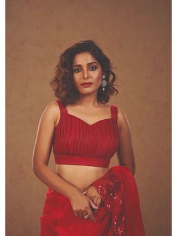 SALWAR STUDIO - Red Crush Readymade Blouse