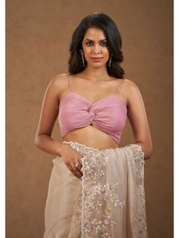 SALWAR STUDIO - Onion Pink Knotted Readymade Blouse
