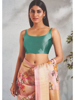 SALWAR STUDIO - Teal Sleeveless Readymade Blouse