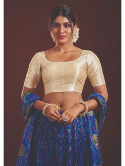 SALWAR STUDIO - Cream Mulberry Silk Readymade Blouse