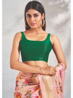 SALWAR STUDIO - Green Dupion Readymade Blouse