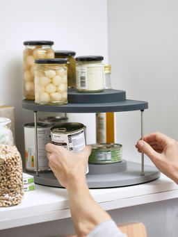 Joseph Joseph - CupboardStore 2-tier Rotating Organiser For thinKitchen, Grey