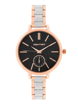 Joker and Witch - Joker & Witch Women Sleek Black Dial Dual Tone Multi-Color Strap Watch (AMWW1088) (M)