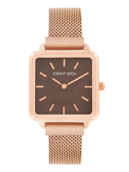 Joker and Witch - Joker & Witch Women Vintage Brown Square Dial Rose Gold Metallic Strap Watch (AMWW1097) (M)