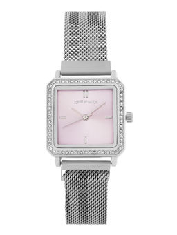 Joker and Witch - Joker & Witch Women Octa Lavender Square Dial Silver Metallic Strap Watch (AMWW1114) (M)