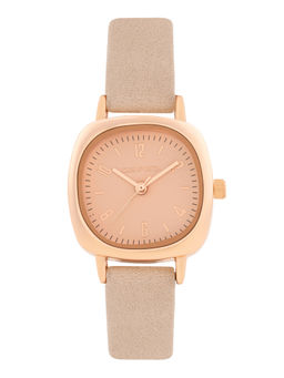 Joker and Witch - Joker & Witch Women Cinque Rose Gold Square Dial Beige Metallic Strap Watch (AMWW1120) (M)