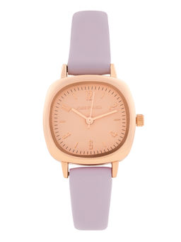 Joker and Witch - Joker & Witch Women Cinque Rose Gold Square Dial Purple Leather Strap Watch (AMWW1121) (M)