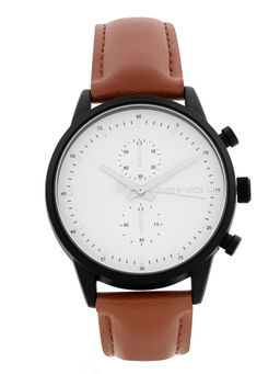 Joker and Witch - Joker & Witch Men Beetle White Dial Brown PU Strap Watch (AMWW1125) (M)