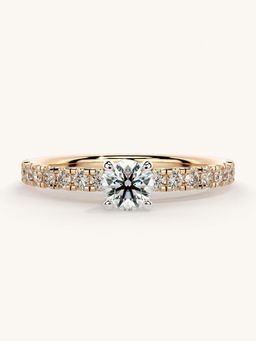 Valanova - Sterling Silver and Certified Lab Grown Diamond 0.56cts Ring - Rose Gold