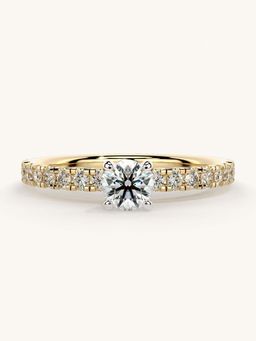 Valanova - Sterling Silver and Certified Lab Grown Diamond 0.56cts Ring - Gold