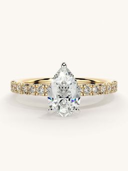 Valanova - Sterling Silver and Certified Lab Grown Diamond 1.06cts Ring - Gold