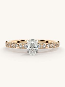 Valanova - Sterling Silver and Certified Lab Grown Diamond 0.56cts Ring - Rose Gold