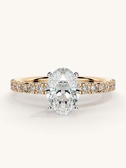 Valanova - Sterling Silver and Certified Lab Grown Diamond 1.06cts Ring - Rose Gold