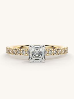Valanova - Sterling Silver and Certified Lab Grown Diamond 0.81cts Ring - Gold