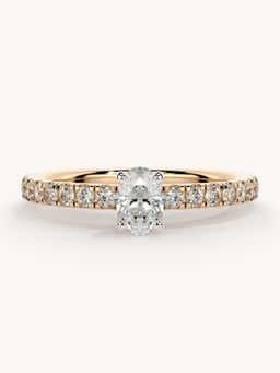 Valanova - Sterling Silver and Certified Lab Grown Diamond 0.56cts Ring - Rose Gold
