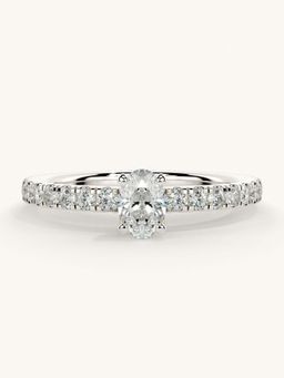 Valanova - Sterling Silver and Certified Lab Grown Diamond 0.56cts Ring - Silver