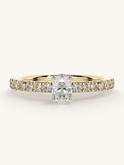 Valanova - Sterling Silver and Certified Lab Grown Diamond 0.56cts Ring - Gold
