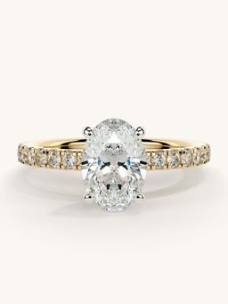 Valanova - Sterling Silver and Certified Lab Grown Diamond 1.31cts Ring - Gold