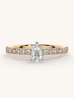 Valanova - Sterling Silver and Certified Lab Grown Diamond 0.56cts Ring - Rose Gold