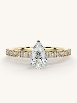 Valanova - Sterling Silver and Certified Lab Grown Diamond 0.81cts Ring - Gold