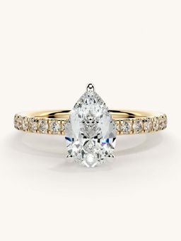 Valanova - Sterling Silver and Certified Lab Grown Diamond 1.31cts Ring - Gold