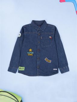 KiddoPanti - Boys Blue Full Sleeve Denim Shirt