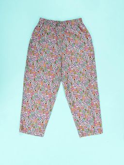 KiddoPanti - Girls Flower Petals All-Over Printed Pajama