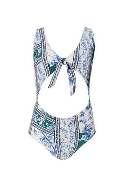 Agua Bendita - Iliana Ivy Women's Tie-Front Cut-Out One-Piece Swimsuit Multi-Color