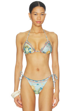 Agua Bendita - Lolita Solstice Women's Padded Halter Tie-Up Bikini Top Multi-Color