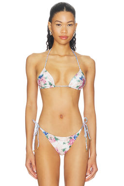Agua Bendita - Lolita Teens Women's Reversible Halter Tie-Up Bikini Top Multi-Color