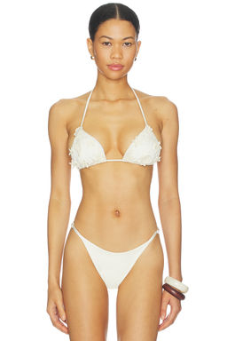 Agua Bendita - Lolita Ivy Women's Padded Halter Tie-Up Bikini Top White
