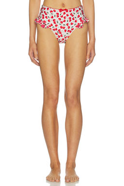 Agua Bendita - Florencia Cherish Women's Ruffle Trim Bikini Bottom Multi-Color
