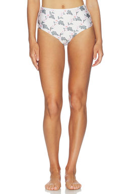 Agua by Agua Bendita - Magenta Women's High-Waist Pull-On Bikini Bottom Multi-Color