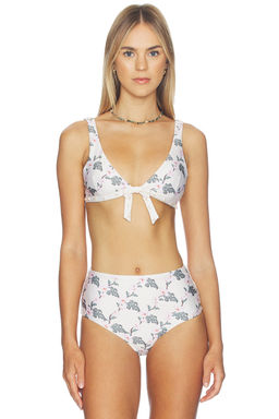 Agua by Agua Bendita - Huerta Women's Unpadded Tie-Front Bikini Top Multi-Color