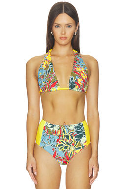Alemais - Solstice Women's Unpadded Self-Tie Wide Triangle Bikini Top Multi-Color