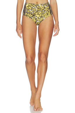 Alemais - Mona Women's Recycled Stretch High Waist Bikini Bottom Yellow