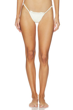 AMOR MIA - Pleated Women's Adjustable Strap Bikini Bottom Ivory